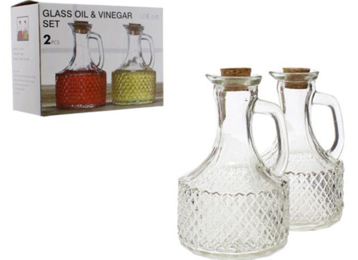 Vinagrera y Aceitera de vidrio